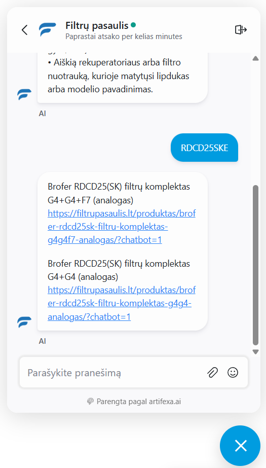 chatbot screenshot